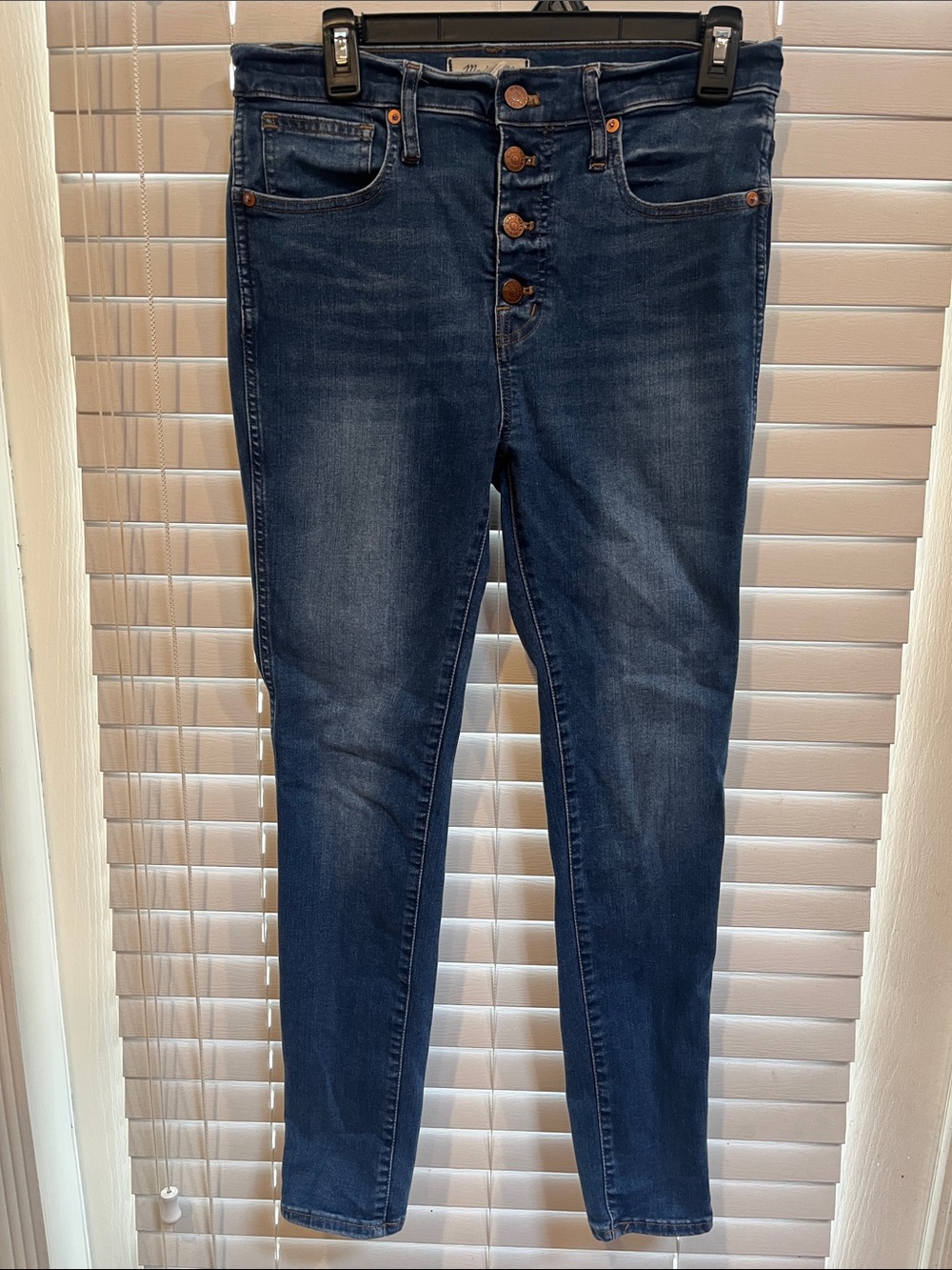 Madewell Women's Dark Blue High-Rise Skinny Jeans